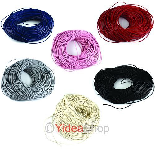 10m Multi 32.8 Foot Round Real Leather Jewelry Cord 2mm  