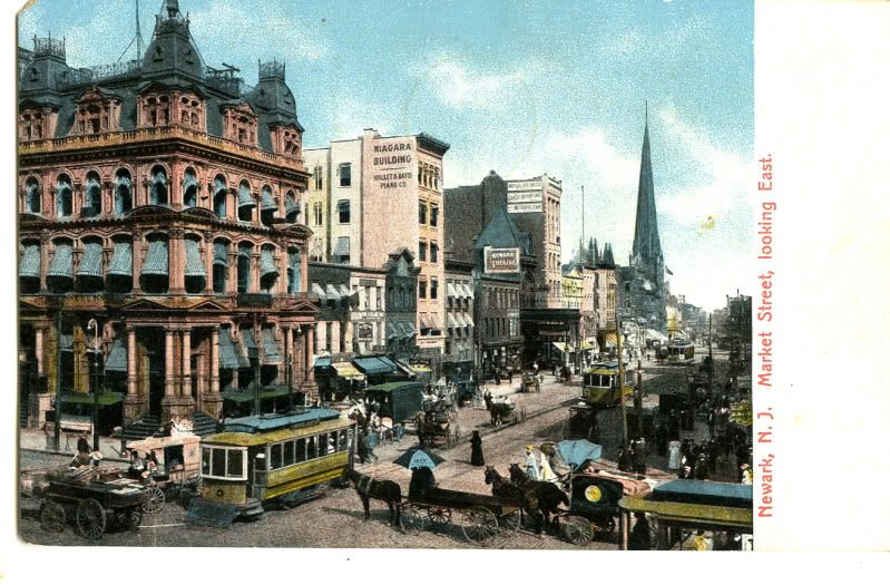 Antique Postcard Germany Newark NJ Market Street 1910  