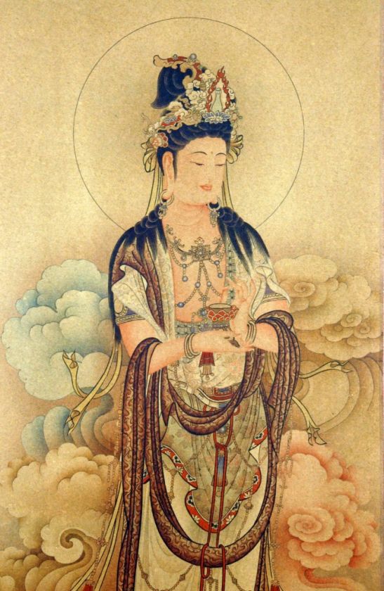 SCROLL WALL ART KWAN YIN Goddess Kuan Guan Quan 49 R  