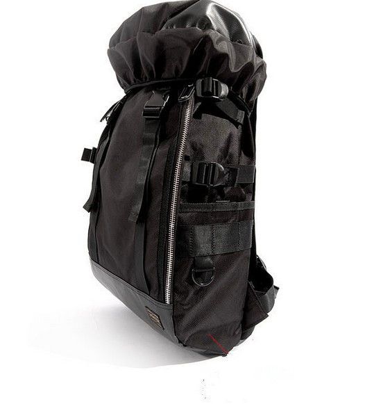 Womens Mens HEAD PORTER Black Backpack Canvas Bookbag Laptop Bags 