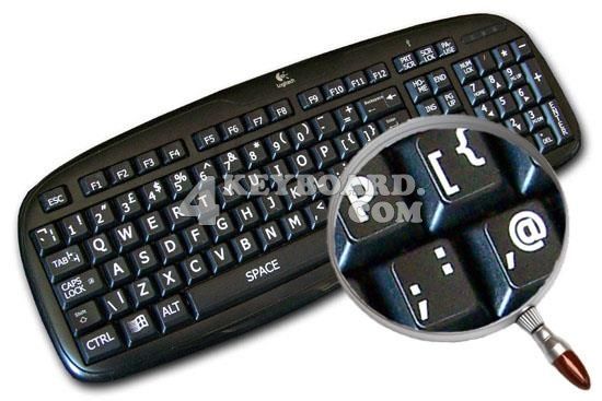 English UK LARGE LETTERING Keyboard Sticker black  