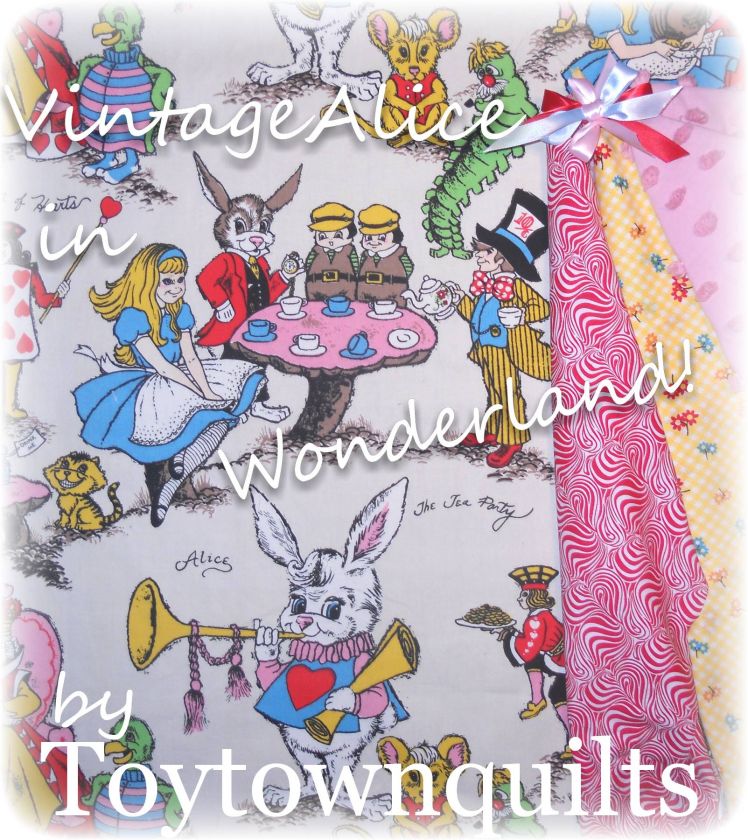 Vintage Alice in Wonderland Chenille Baby quilt bedding  
