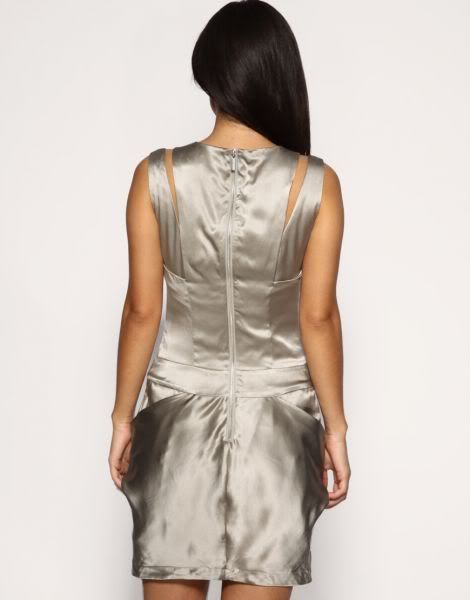 BNWT Karen Millen Silver Grey Silk Dress sz 10 RRP £165  
