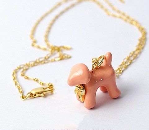 Cute Lovely Bow Pink Pet Dog Pendant Sweater Chain Necklace New 