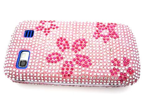 RED PINK DAISY FLOWERS DIAMOND BLING CRYSTAL FACEPLATE CASE COVER LG 