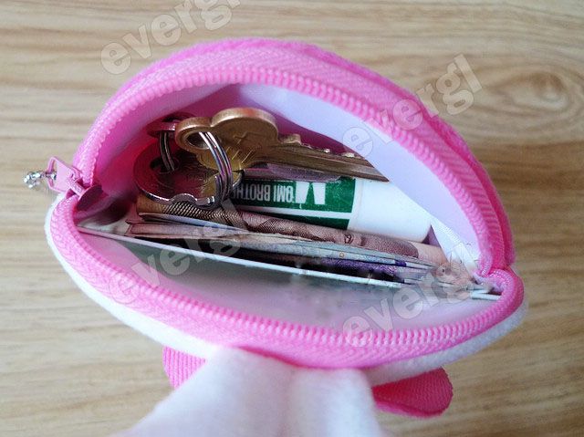 Portable Cute Cartoon Bag Change Coin Purse Case Plush Purse Handbag 