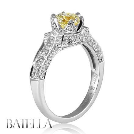Estate1.51 Ct Natural Fancy Yellow VS2 Genuine Diamond Engagement Ring 