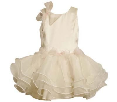   Toddler Girls Ivory Satin Organza Wedding Easter Spring Dress 3T New