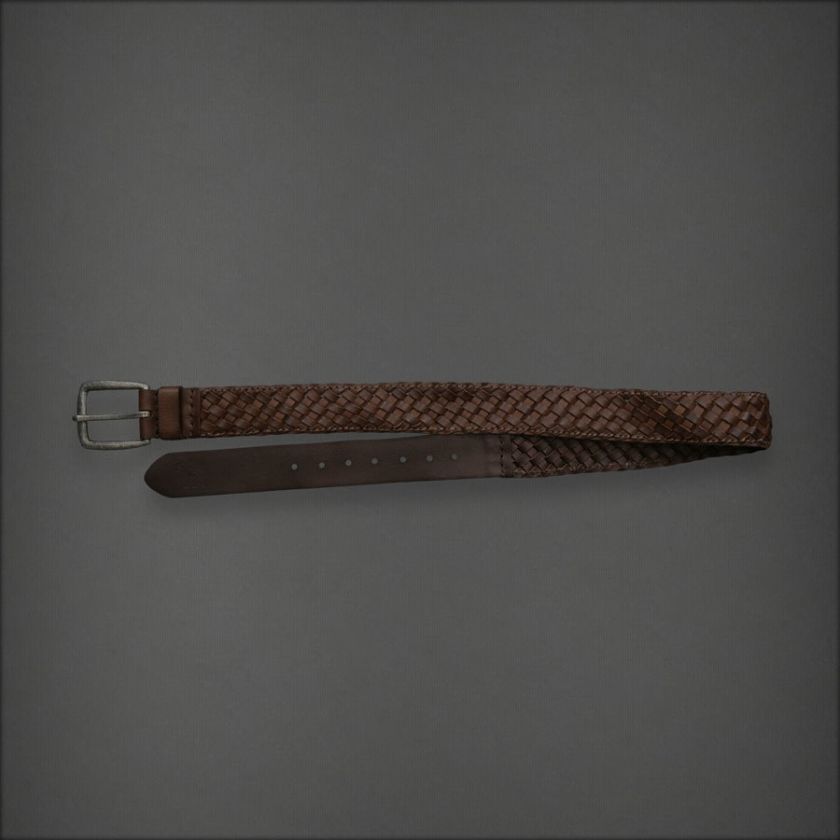 Abercrombie A&F Men Heritage Leather Belt Brown NWT  