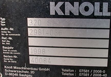 25 Knoll Slat Band Chip Conveyer Model Number 320 S 1  