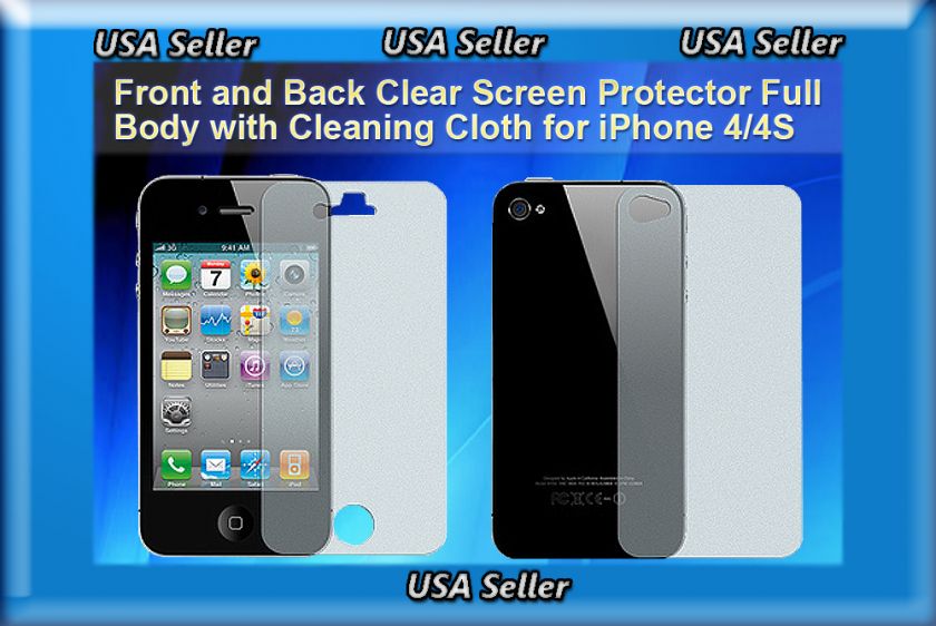 Clear Screen Guard/Protector for Iphone4 Iphone 4 4G 4S *FULL BODY 