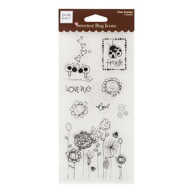 fiskars heidi grace clear stamps design sweetest bug icons number of 