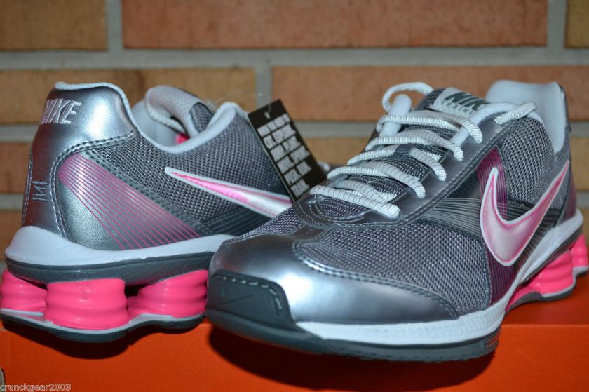 Womens Nike Shox Fly ZipSister+ Training Shoes Gray Pink White New In 