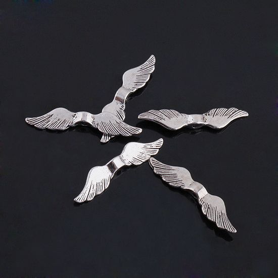 F11821*60Pc Tibet Silver Angel Wings Loose Spacer Beads  