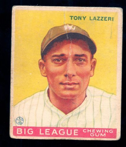 1933 Goudey #31 TONY LAZZERI New York Yankees HOF GD  