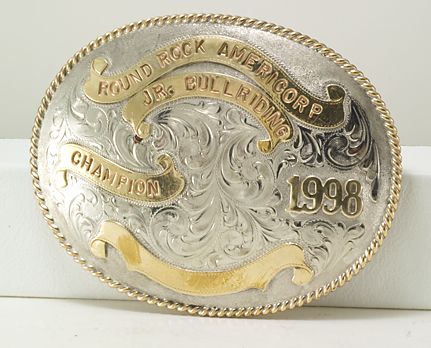 Navajo Bull Riding Rodeo Trophy Buckle,   