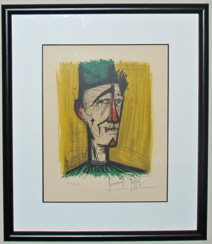 Bernard Buffet Original Color Lithograph, Signed in pencil, Framed 